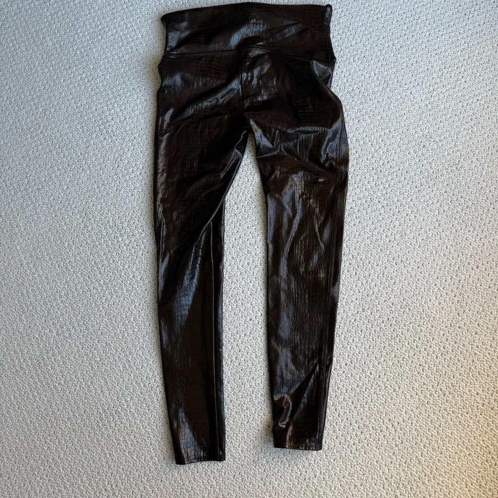 SPANX Black High-Waist Faux-Leather Leggings
